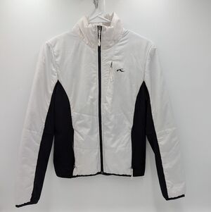 Kjus Performance Full Zip Quilted Puffer Jacket Black White Women's 36/S Outdoor
